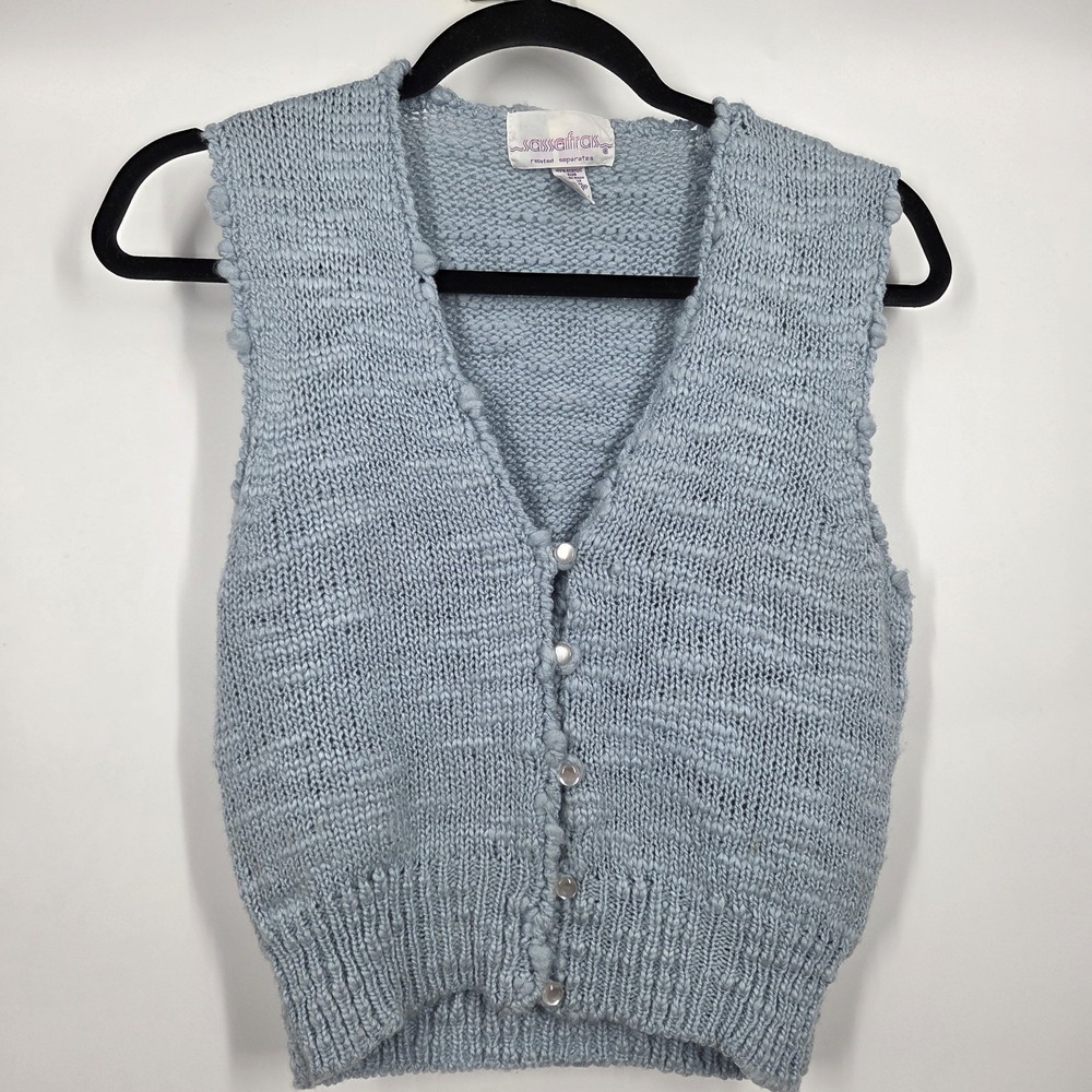 Eclectic Grandpa Sweater Vest Sassafras 90's Pastel Cottagecore Layer M Cropped